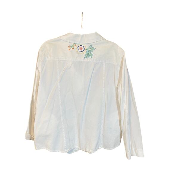 White Stag Embroidered Floral Denim Jacket XL 16/18 Boho Western Cottagecore - Picture 3 of 8
